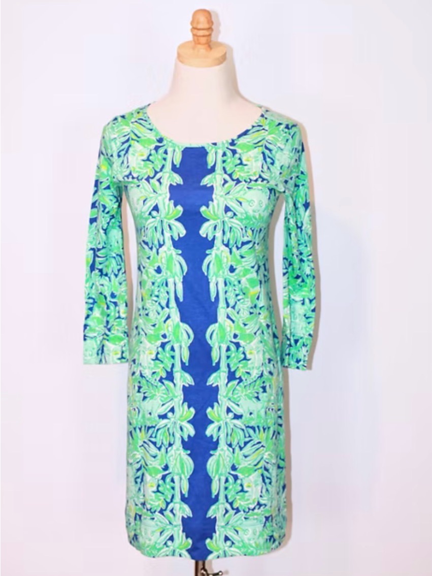 Lilly Pulitzer Blue Green Marlow Poolside Dress Size Small